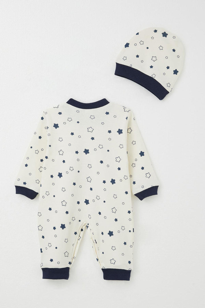 BRE Breeze Baby Boy Romper Star Patterned 0-6 Months, Ecru - Brant
