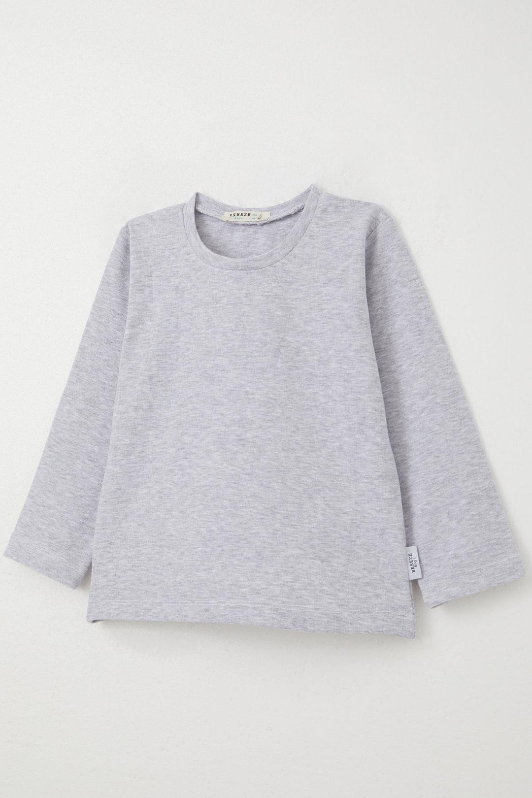 BRE Breeze Baby Boy Long Sleeve T-Shirt Basic 9 Months-3 Years, Light Grey Melange - Milton Keynes