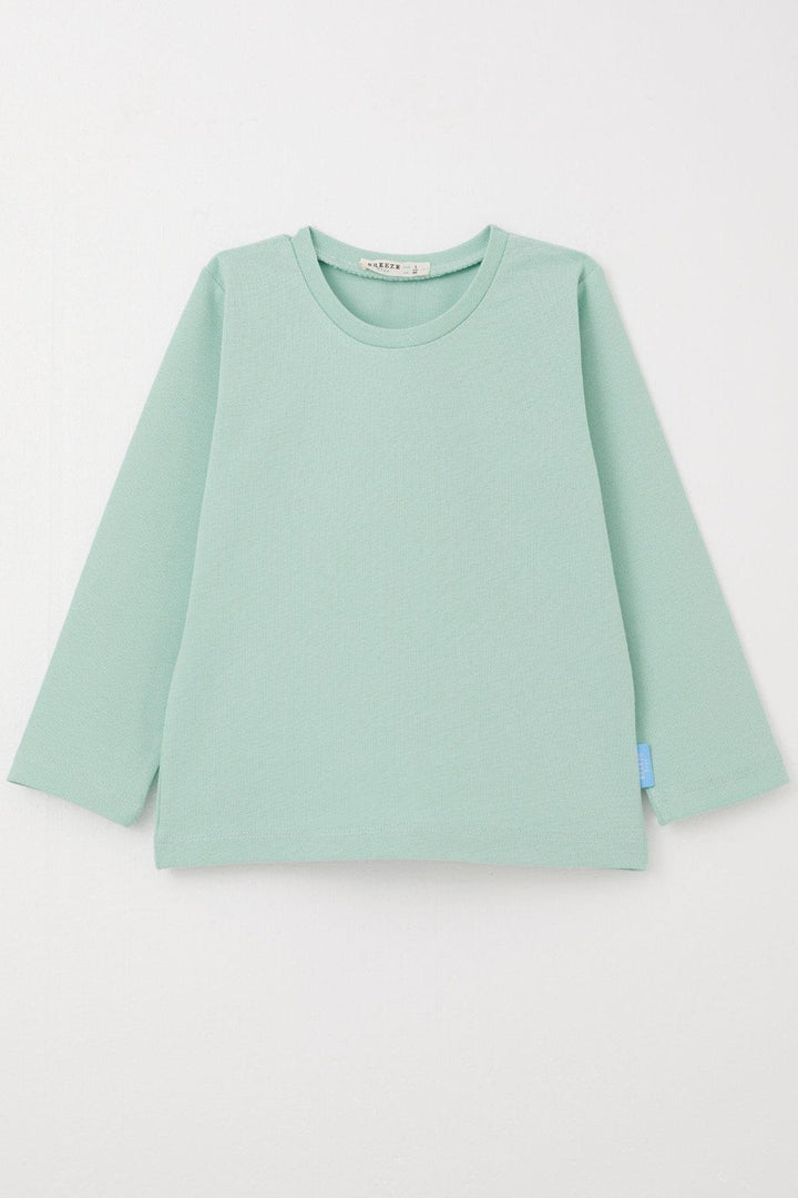BRE Breeze Baby Boy Long Sleeve T-Shirt Basic 9 Months-3 Years, Aqua Green - Elizabeth