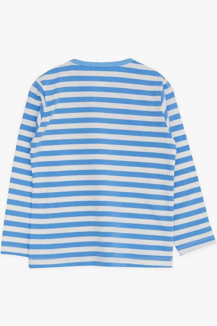 BRE Breeze Baby Boy Long Sleeve Striped T-Shirt 9 Months-3 Years, Light Blue - Valdosta