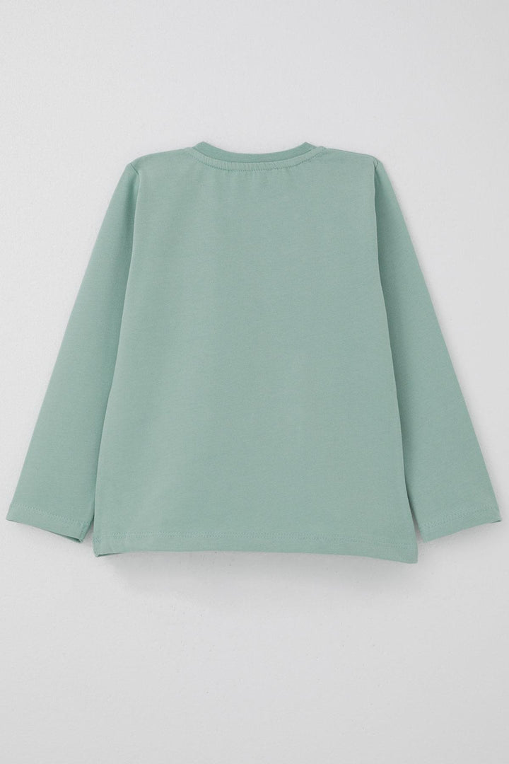 BRE Breeze Baby Boy Long Sleeve T-Shirt with Cool Writing, Arm Pocket, 9 Months-3 Years, Mint Green. - Trento