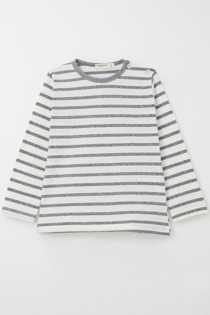 BRE Breeze Baby Boy Long Sleeve T-Shirt Patched 9 Months-3 Years, Ecru - Evans