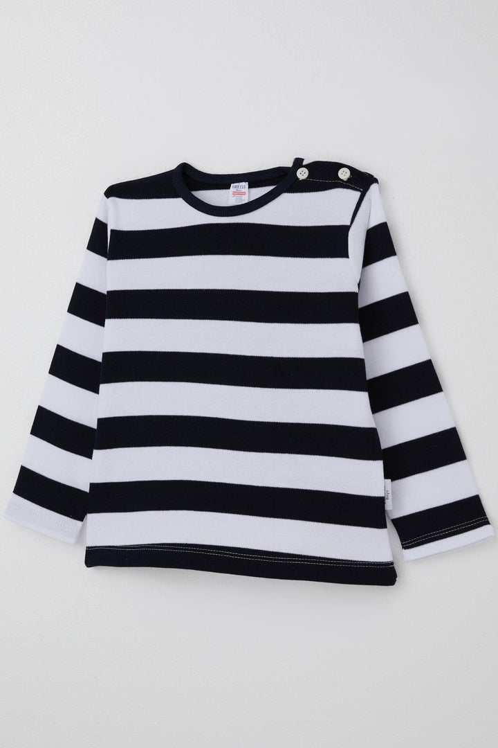 BRE Breeze Erkek Bebek Uzun Kollu Tişört Patlı 9 Ay-3 Yaş, Lacivert - Mislata