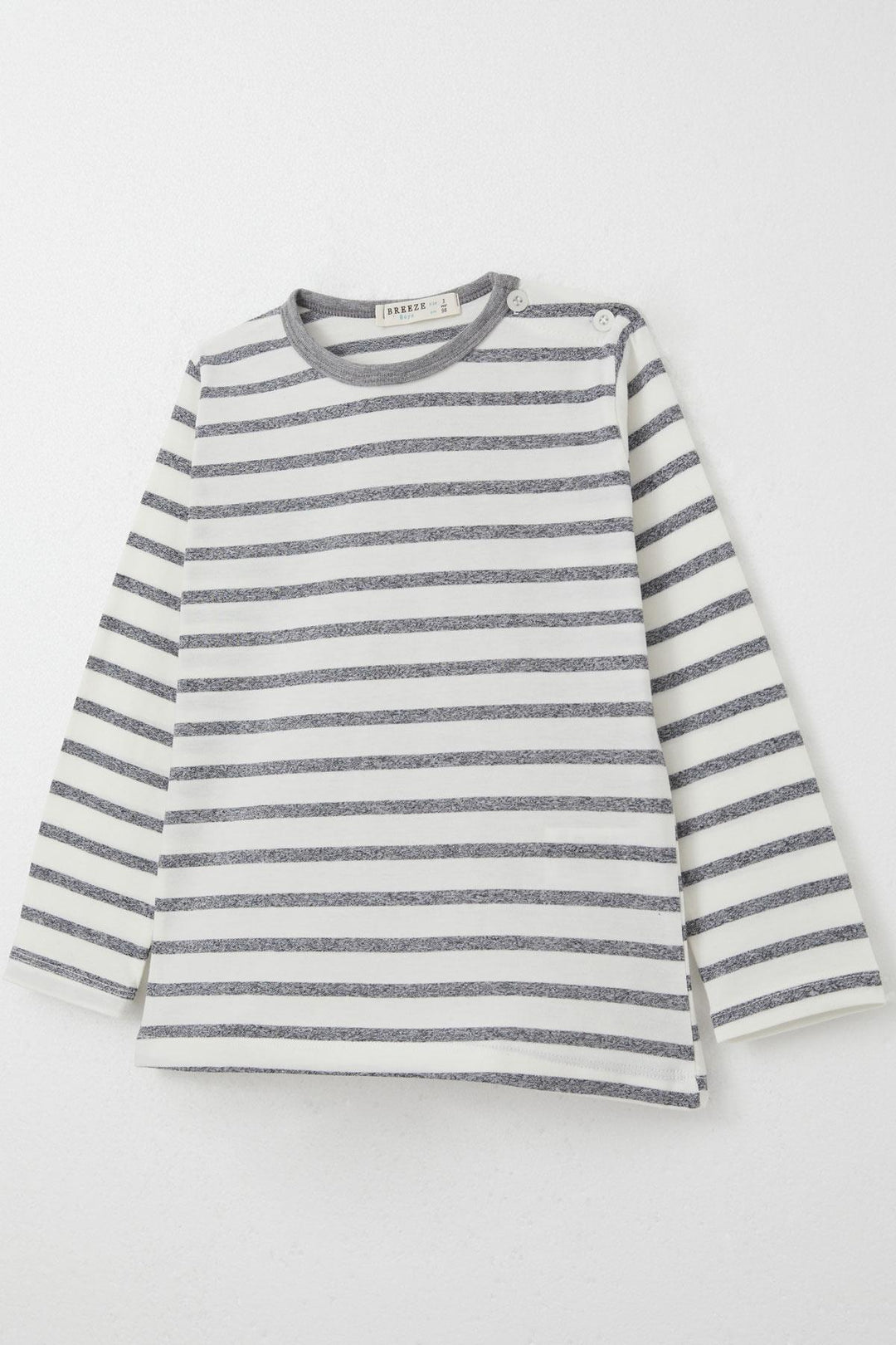 BRE Breeze Baby Boy Long Sleeve T-Shirt Patched 9 Months-3 Years, Ecru - Evans