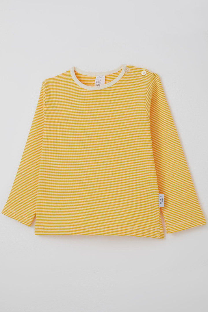 BRE Breeze Baby Boy Long Sleeve T-Shirt Patched 9 Months-3 Years, Yellow - Philadelphia
