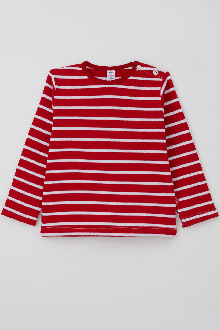 BRE Breeze Erkek Bebek Uzun Kollu Tişört Patlı 9 Ay-3 Yaş, Kırmızı - Geldern