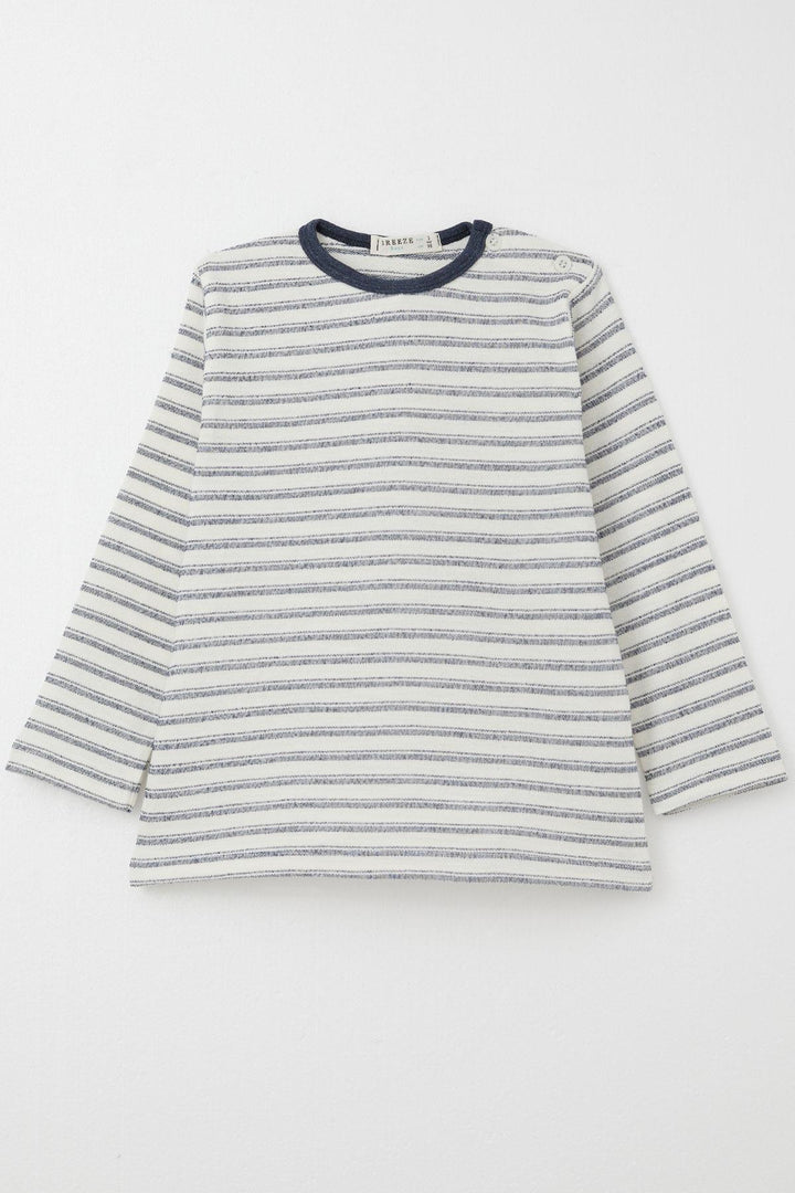BRE Breeze Baby Boy Long Sleeve T-Shirt Patched 9 Months-3 Years, Ecru - Farnborough