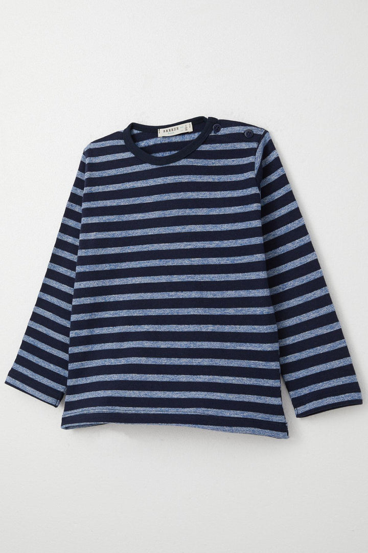 BRE Breeze Baby Boy Long Sleeve T-Shirt Patched 9 Months-3 Years, Navy Blue - Bragança