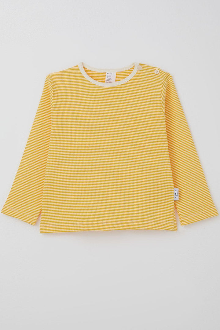 BRE Breeze Baby Boy Long Sleeve T-Shirt Patched 9 Months-3 Years, Yellow - Philadelphia