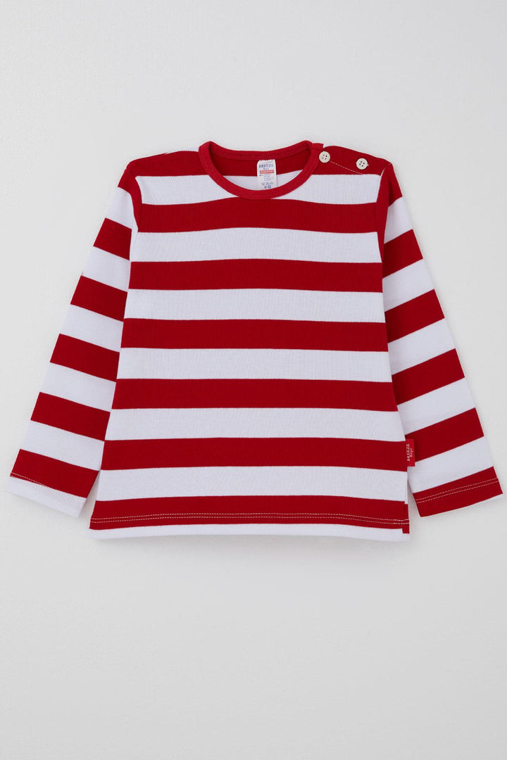 BRE Breeze Erkek Bebek Uzun Kollu Tişört Patlı 9 Ay-3 Yaş, Kırmızı - Civitanova Marche