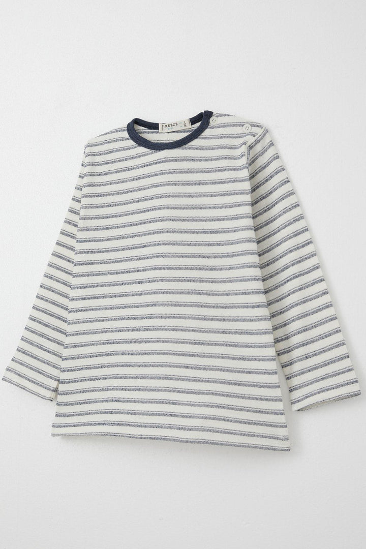 BRE Breeze Baby Boy Long Sleeve T-Shirt Patched 9 Months-3 Years, Ecru - Farnborough