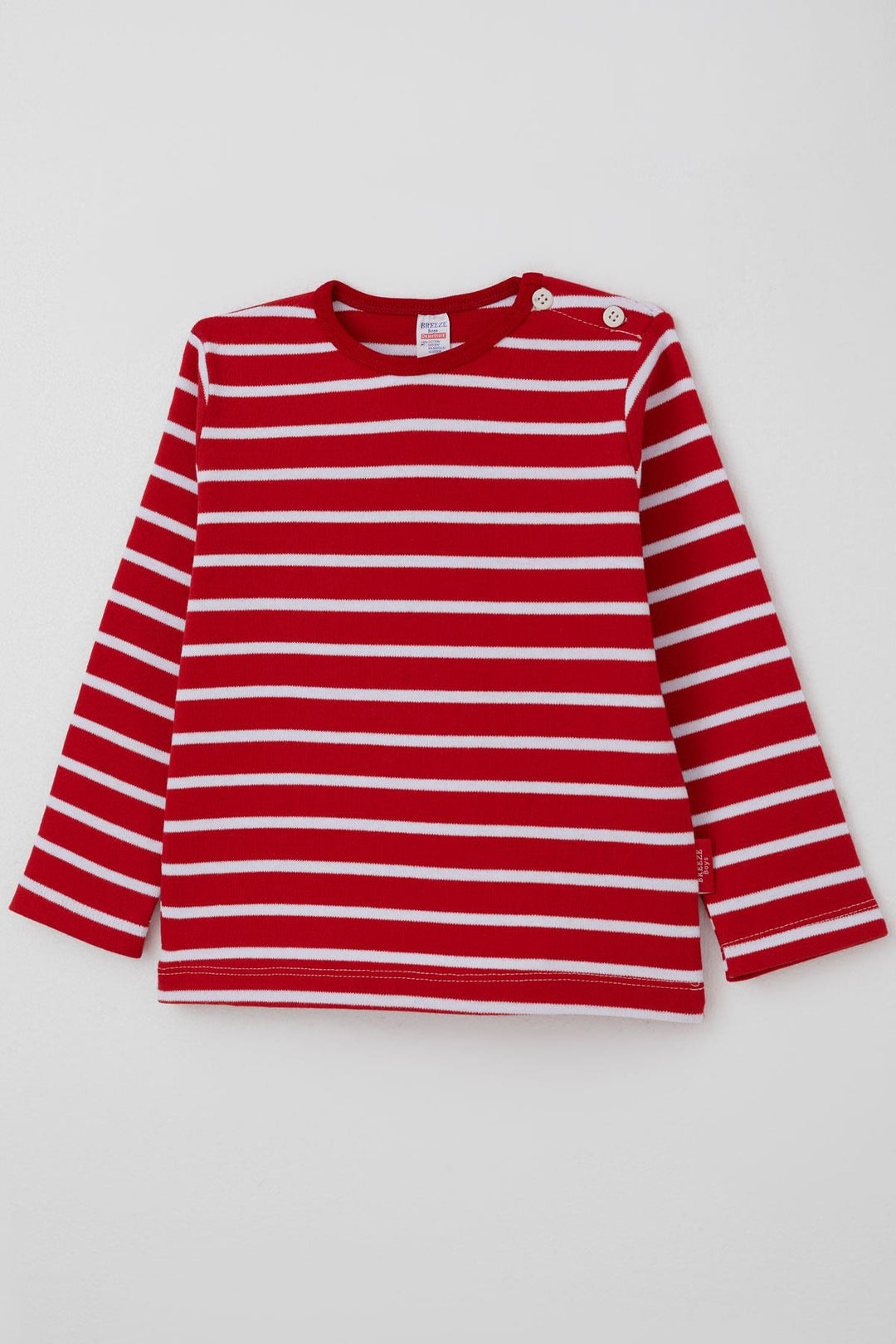 BRE Breeze Erkek Bebek Uzun Kollu Tişört Patlı 9 Ay-3 Yaş, Kırmızı - Geldern