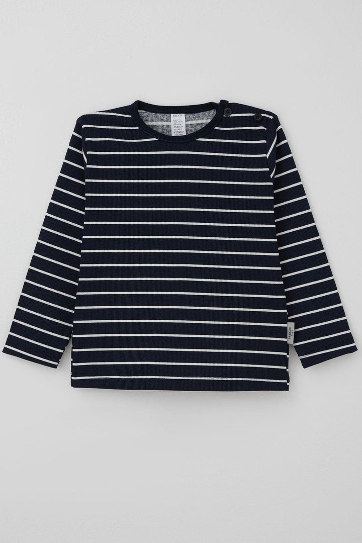 BRE Breeze Baby Boy Long Sleeve T-Shirt Striped 9 Months-3 Years, Navy Blue - Dunedin