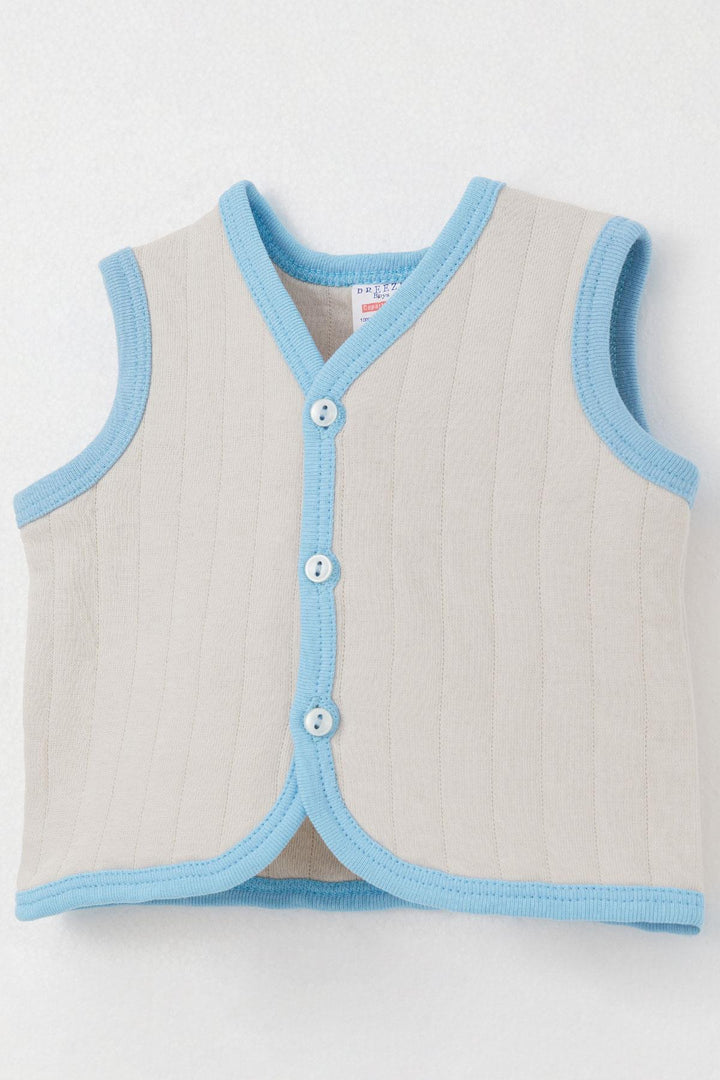 BRE Breeze Baby Boy Vest Buttoned 0-9 Months, Stone - Athens