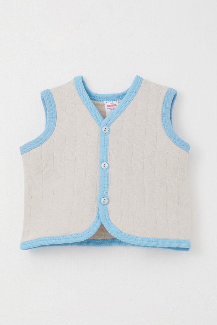 BRE Breeze Baby Boy Vest Buttoned 0-9 Months, Stone - Athens