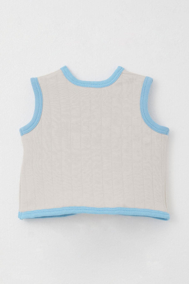 BRE Breeze Baby Boy Vest Buttoned 0-9 Months, Stone - Athens