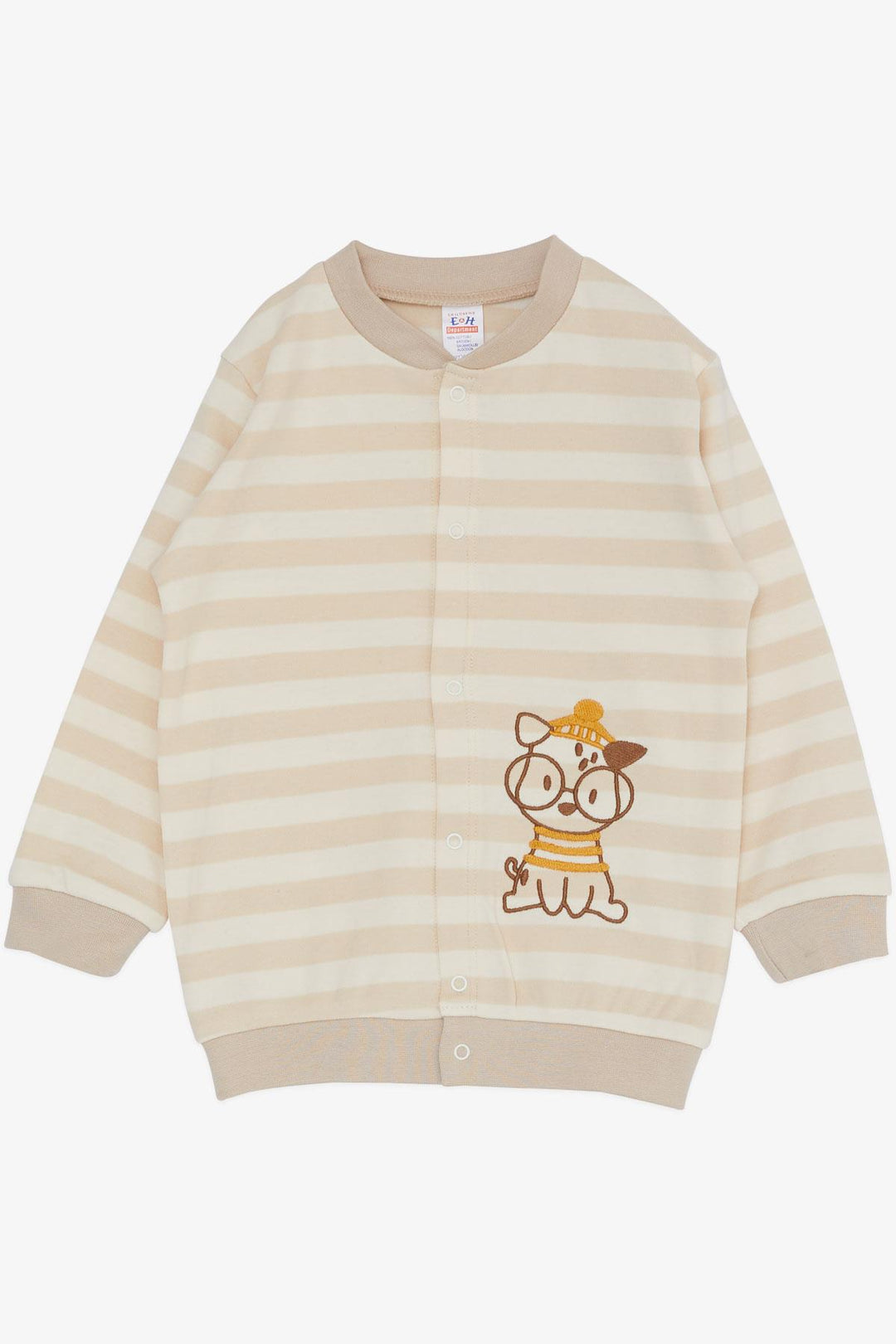 BRE Breeze Baby Boy Bodysuit مجموعة مكونة من 3 قطع نظارات دلماسية لطيفة مطرزة للكلاب 4 أشهر، كريمي - Ciudad Apodaca