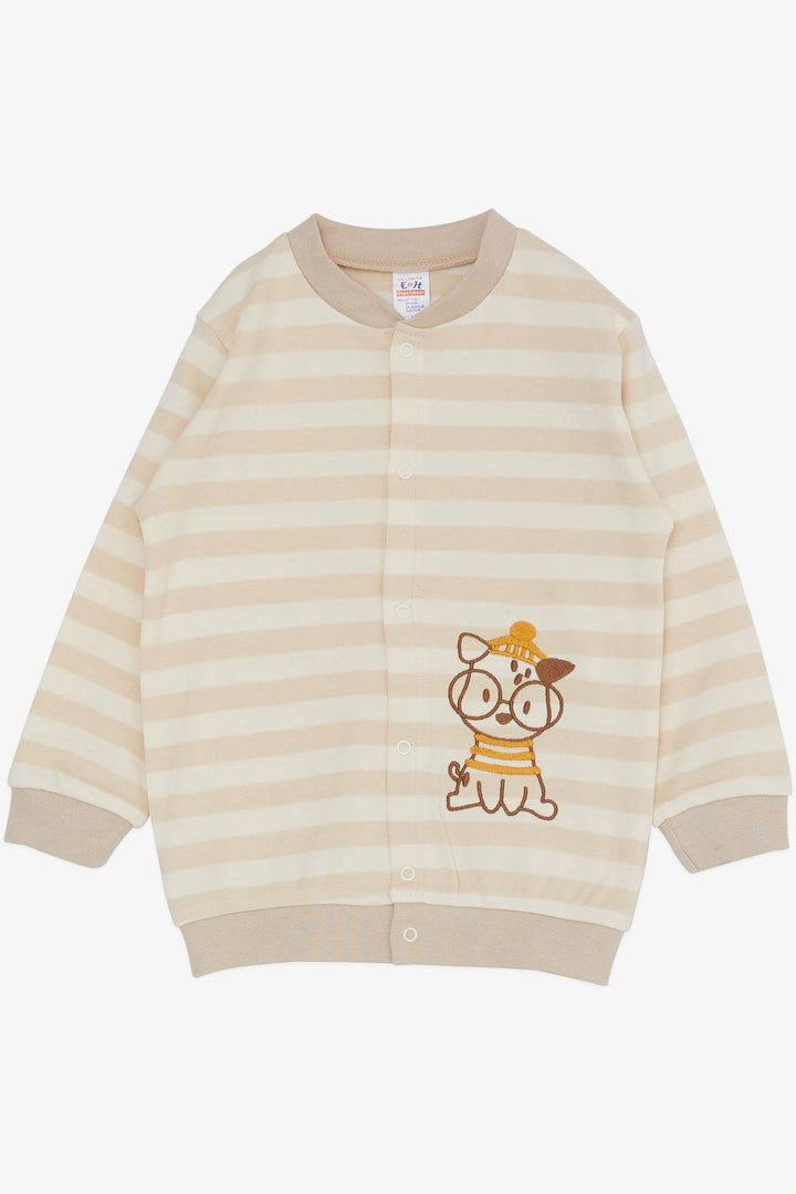 BRE Breeze Baby Boy Bodysuit مجموعة مكونة من 3 قطع نظارات دلماسية لطيفة مطرزة للكلاب 4 أشهر، كريمي - Ciudad Apodaca