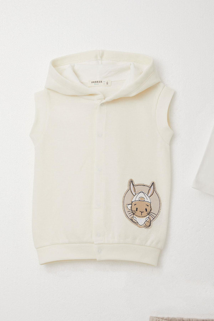 BRE Breeze Baby Boy Bodysuit 3-Piece Set لطيف الأرنب المطرز 4 أشهر سنة، إكرو - لوكسمبورغ