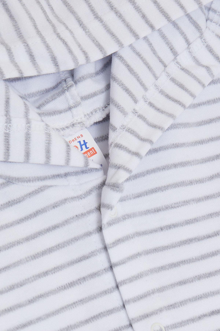 BRE Breeze Baby Boy Bodysuit 3 قطع مجموعة السفر تحت عنوان السيارة المطرزة 4 أشهر سنة، مزيج رمادي فاتح - Euless