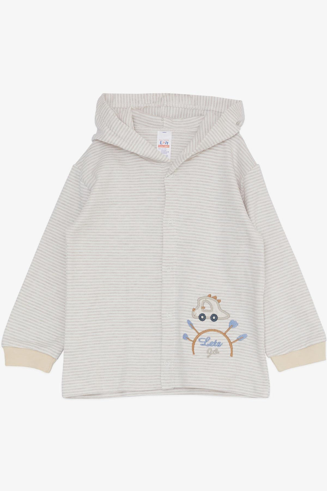 BRE Breeze Baby Boy Bodysuit 3-Piece Set السفر تحت عنوان السيارة المطرزة 4 أشهر سنة، بيج ميلانج - هارلم