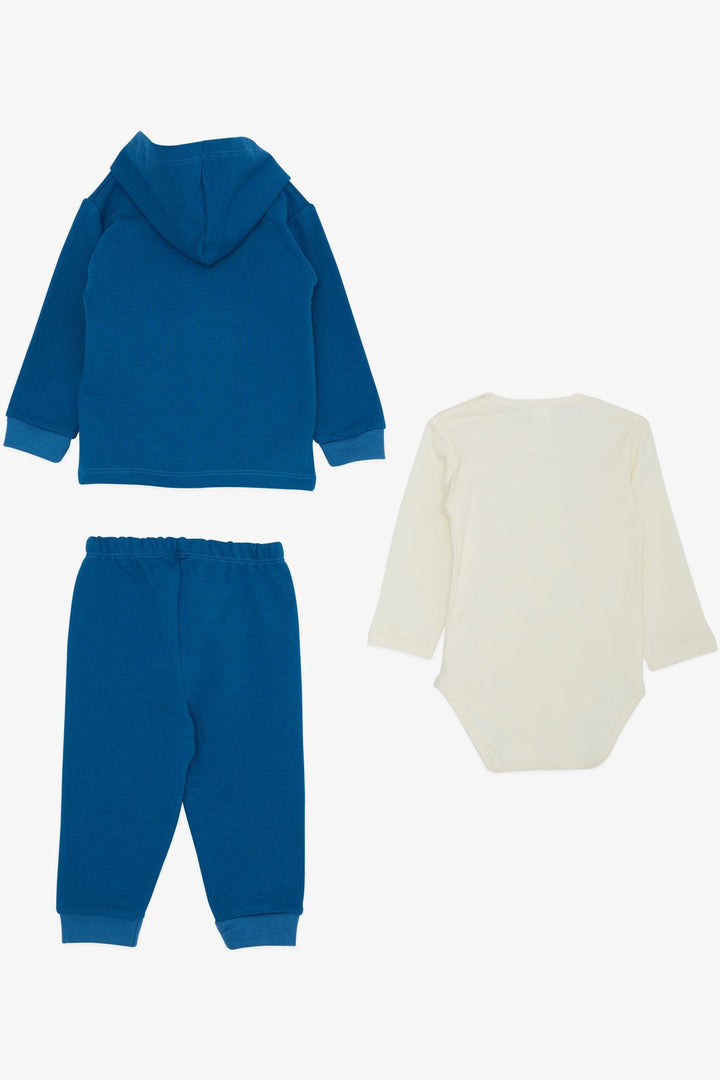 BRE Breeze Baby Boy Bodysuit مجموعة مكونة من 3 قطع نظارات دلماسية لطيفة مطرزة للكلاب 4 أشهر، نيلي - New Braunfels