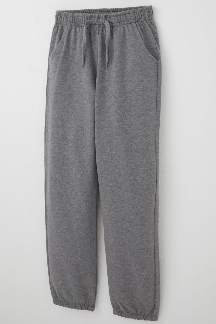 BRE Breeze Boy's Child Elastic Waistband Accessorized Waistband Elastic Cuffed Pocketed 104 Years, Grey Melange - Green Bay