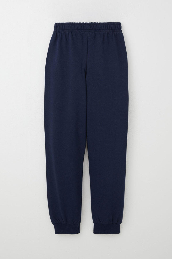 BRE Breeze Boy's Pants with Bottom Pockets, Lace-Up Detail and Emblem, Navy, 5-9 Years - Small Heath