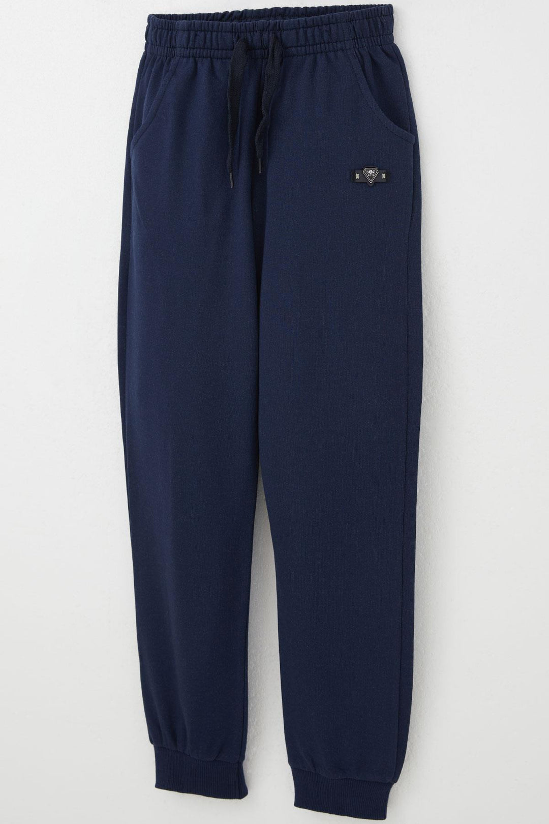 BRE Breeze Boy's Pants with Bottom Pockets, Lace-Up Detail and Emblem, Navy, 5-9 Years - Small Heath