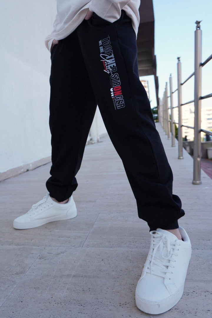 BRE Breeze Boys' Printed Sweatpants with Pockets, 94 Years, Black - Union