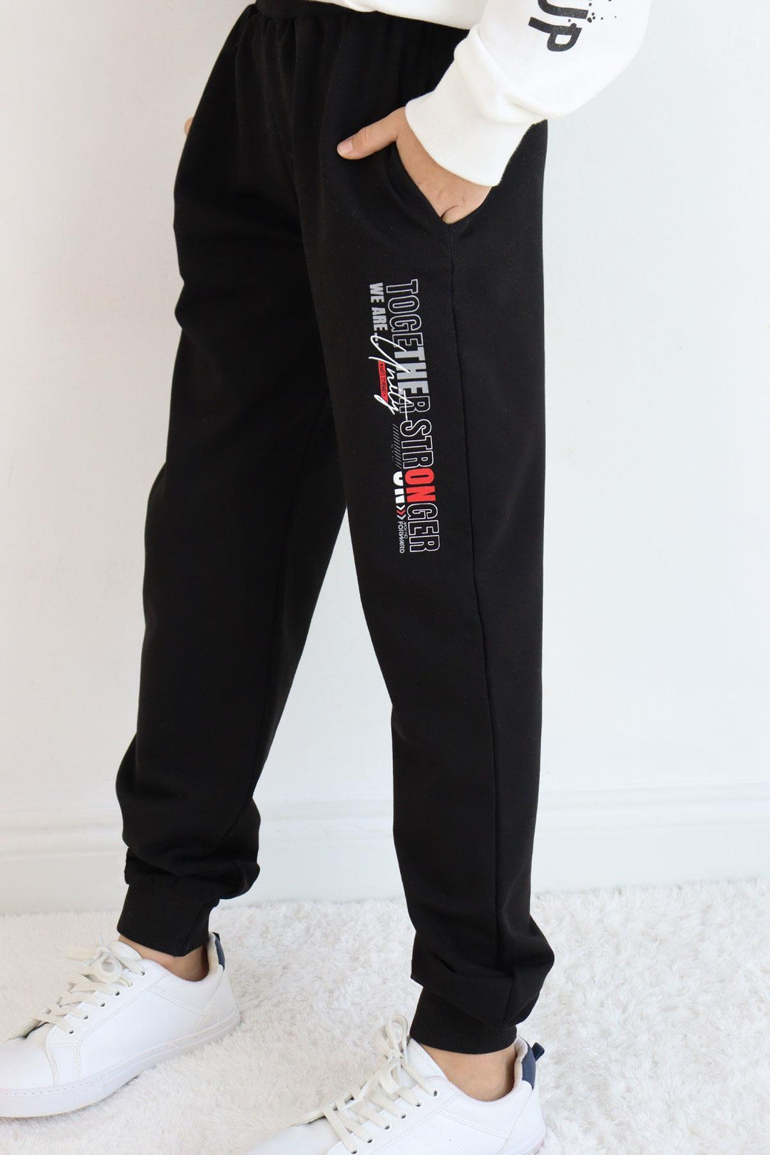 BRE Breeze Boys' Printed Sweatpants with Pockets, 94 Years, Black - Union