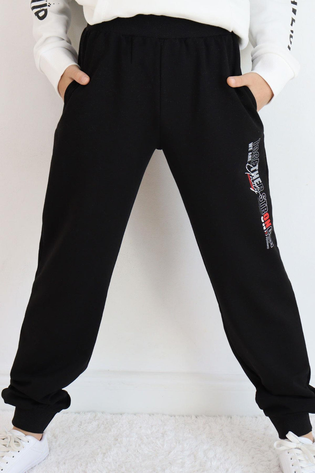 BRE Breeze Boys' Printed Sweatpants with Pockets, 94 Years, Black - Union