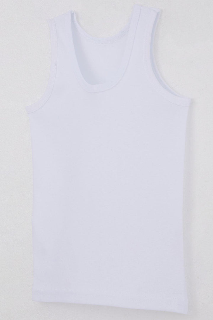 BRE Breeze Boys' Tank Top Wide Strap Basic 53 Years, White - Chesterfield