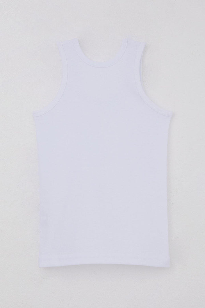 BRE Breeze Boys' Tank Top Wide Strap Basic 53 Years, White - Chesterfield