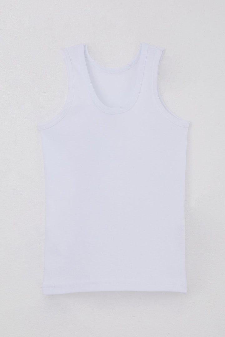BRE Breeze Boys' Tank Top Wide Strap Basic 53 Years, White - Chesterfield