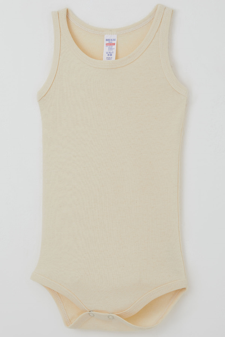 BRE Breeze Erkek Çocuk Çıtçıtlı Atlet Zıbın Body Basic 1-3 Yaş , Krem - Beverly