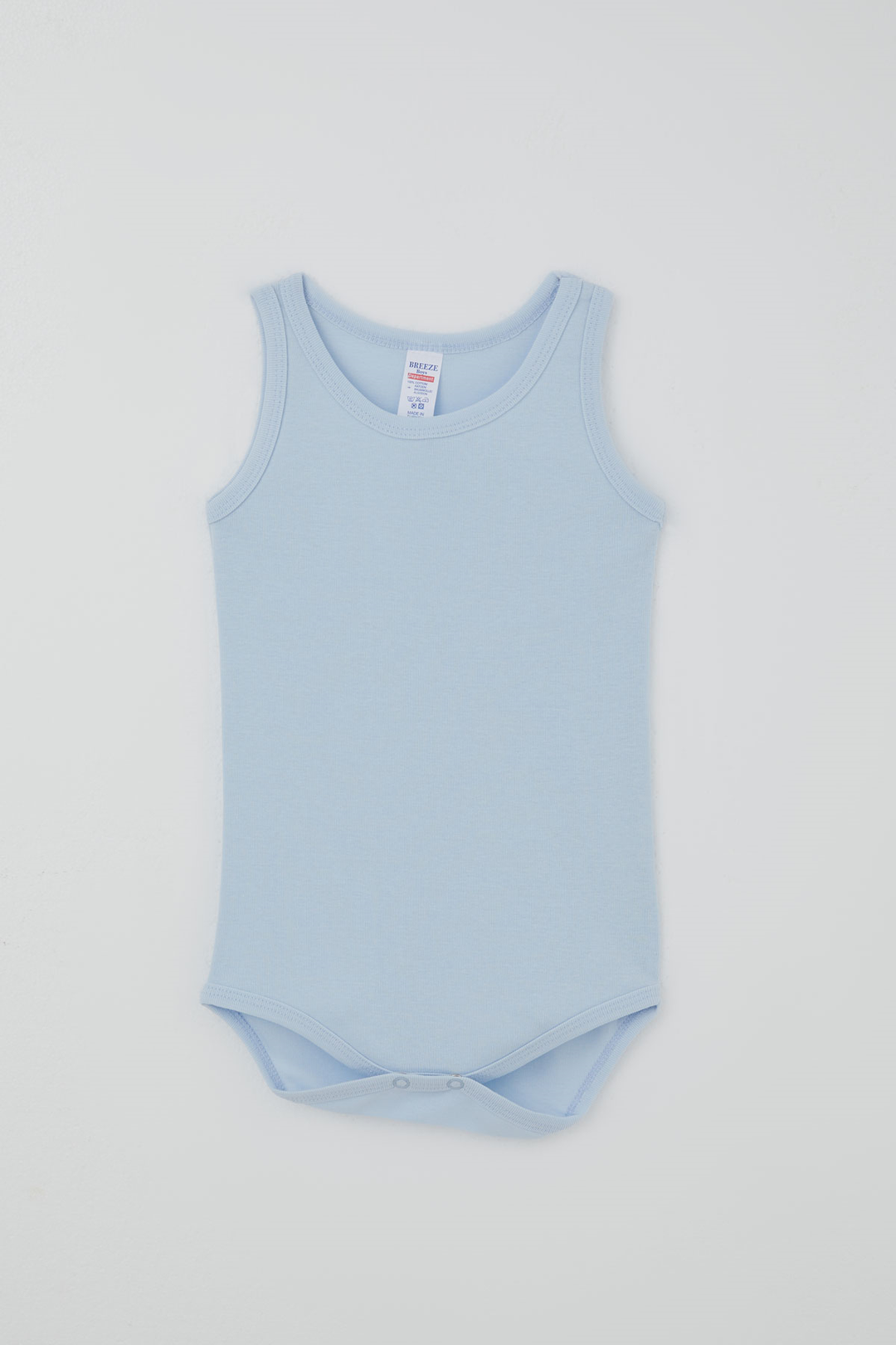BRE Breeze Erkek Çocuk Çıtçıtlı Atlet Zıbın Body Basic 1-3 Yaş , Açık Mavi - Lugano