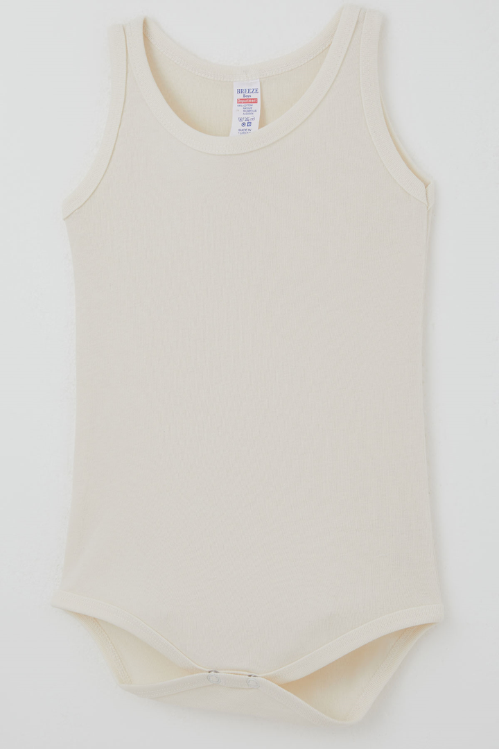 BRE Breeze Erkek Çocuk Çıtçıtlı Atlet Zıbın Body Basic 1-3 Yaş , Ekru - Chester