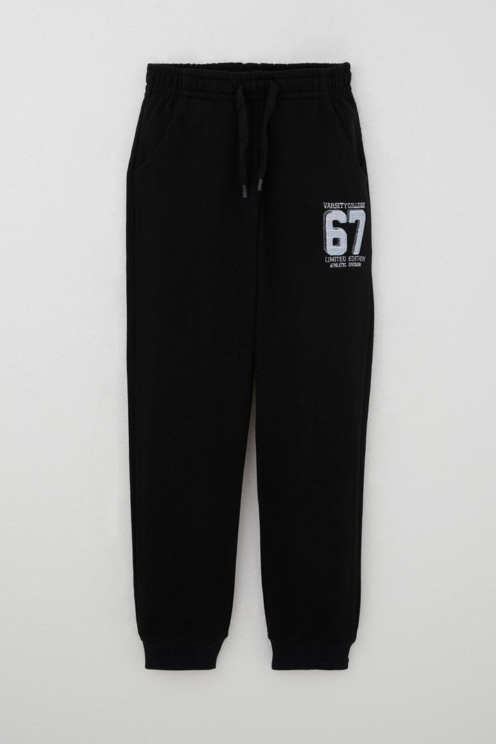 BRE Breeze Boys' Sweatpants with Embroidery, Drawstring and Accessories, 4-8 Years, Black - Schoten
