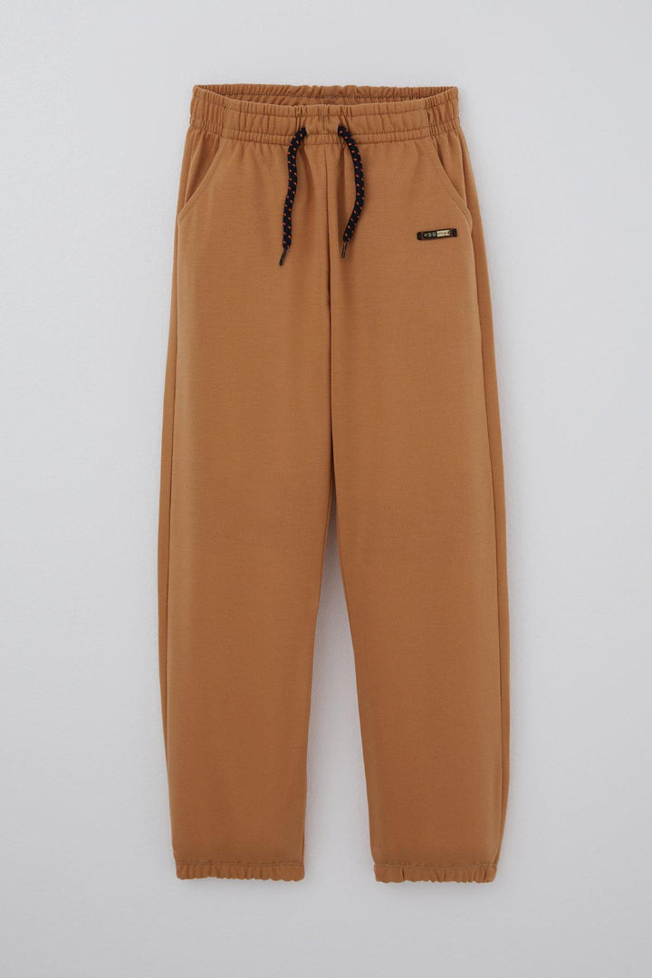 BRE Breeze Erkek Çocuk Eşofman Altı Bağcık Aksesuarlı Arma Detaylı 4-8 Yaş, Açık Kahverengi - Avignon