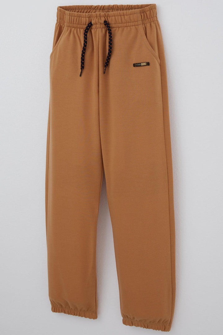 BRE Breeze Erkek Çocuk Eşofman Altı Bağcık Aksesuarlı Arma Detaylı 4-8 Yaş, Açık Kahverengi - Avignon