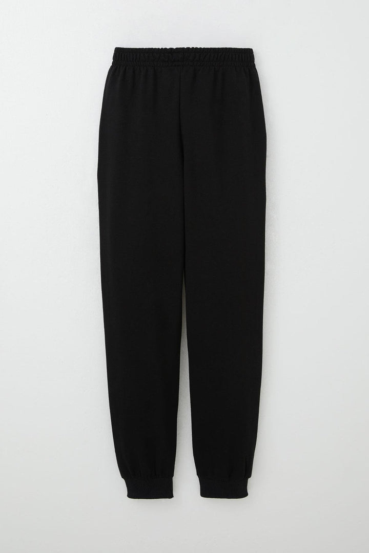 BRE Breeze Boys' Sweatpants with Drawstring Accessory Printed with Text, 114 Years, Black - Clovis