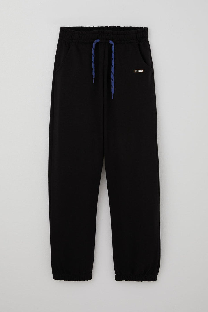 BRE Breeze Boys' Sweatpants with Drawstring Accessory and Arm Detail, 4-8 Years, Black - Staten Island