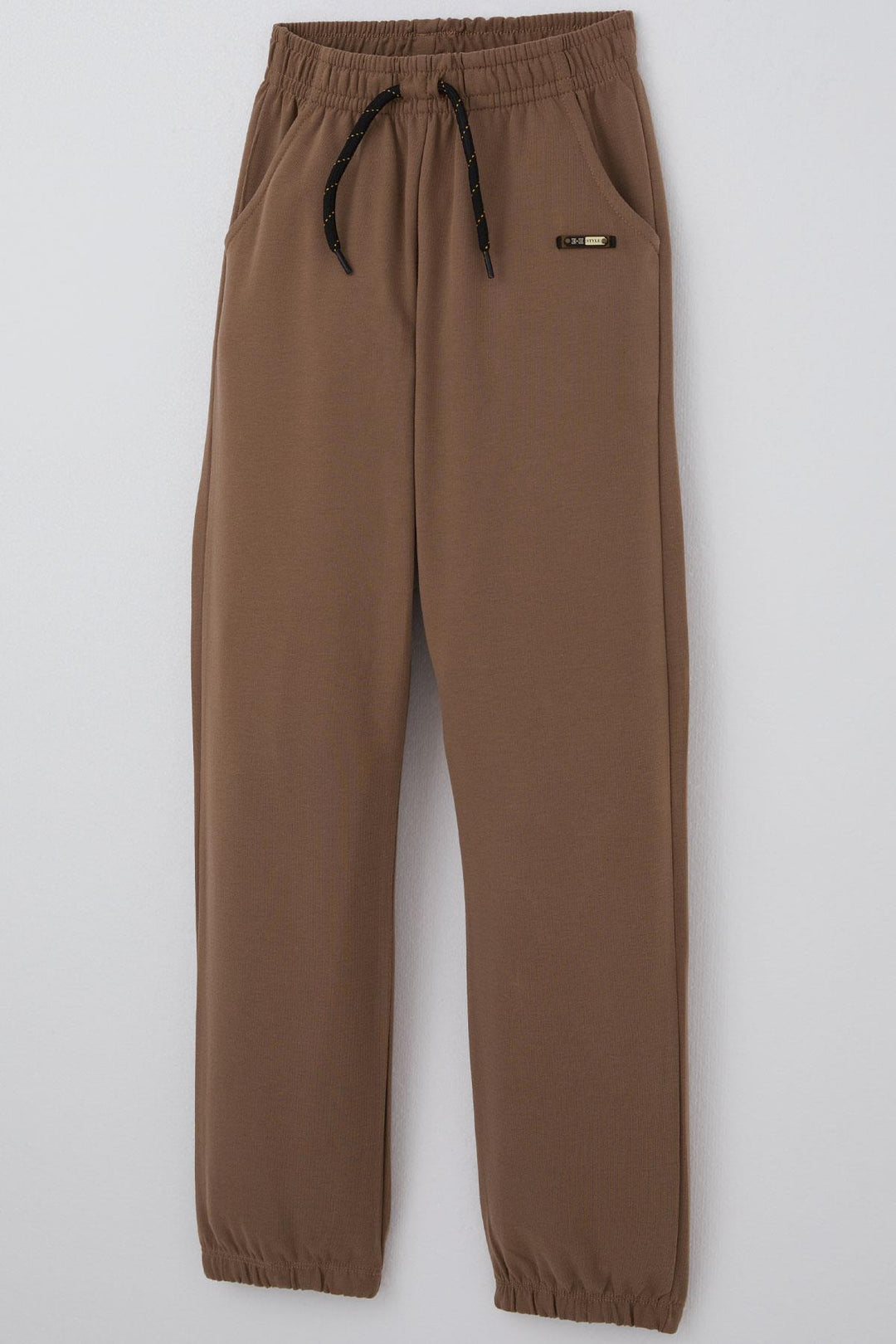 BRE Breeze Boys' Sweatpants with Drawstring and Arm Detail, 4-8 Years, Brown - Mestre