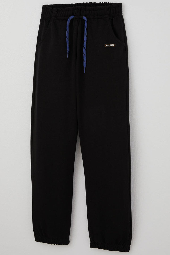 BRE Breeze Boys' Sweatpants with Drawstring Accessory and Arm Detail, 4-8 Years, Black - Staten Island