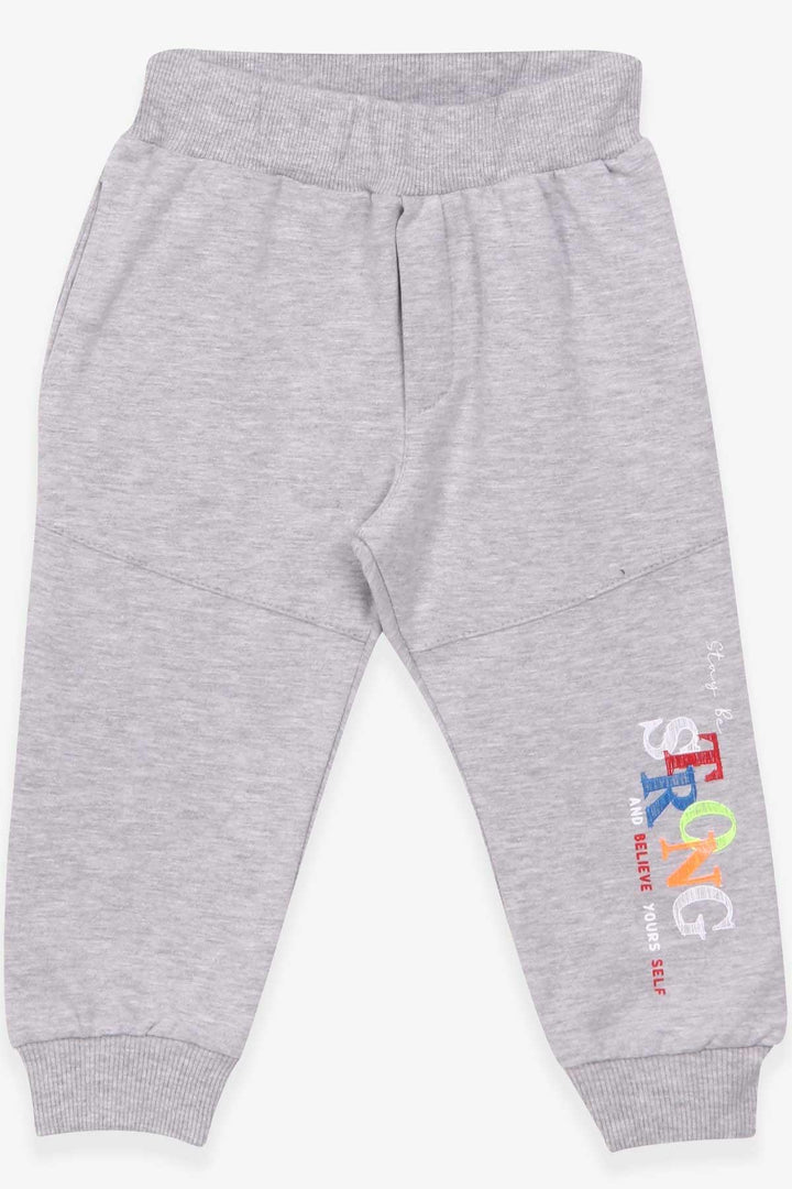 BRE Breeze Boys' Sweatpants Printed with Pockets 1.5-5 Years, Light Grey Melange - Attleboro