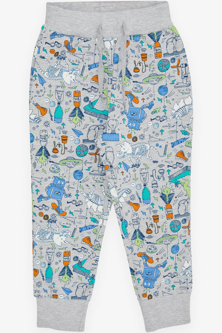 BRE Breeze Boys' Sweatpants Science Themed 1.5-5 Years, Grey Melange - Bitterfeld