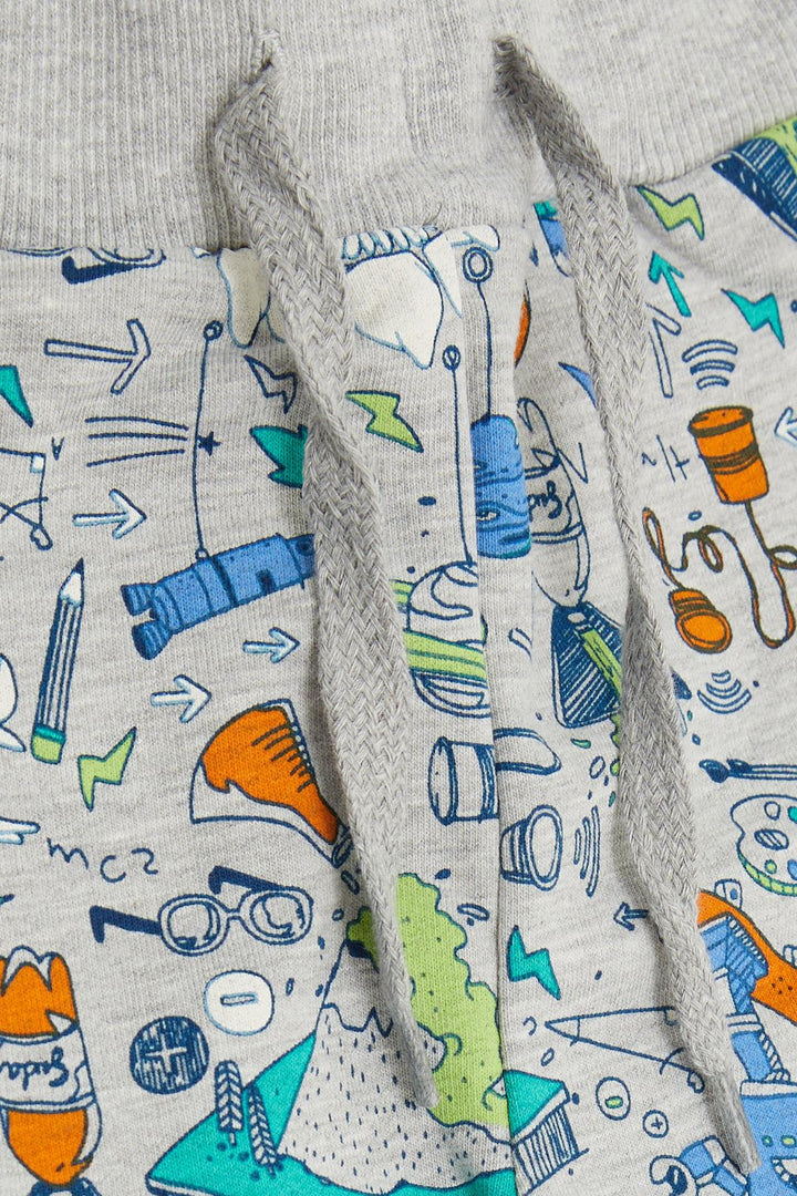 BRE Breeze Boys' Sweatpants Science Themed 1.5-5 Years, Grey Melange - Bitterfeld