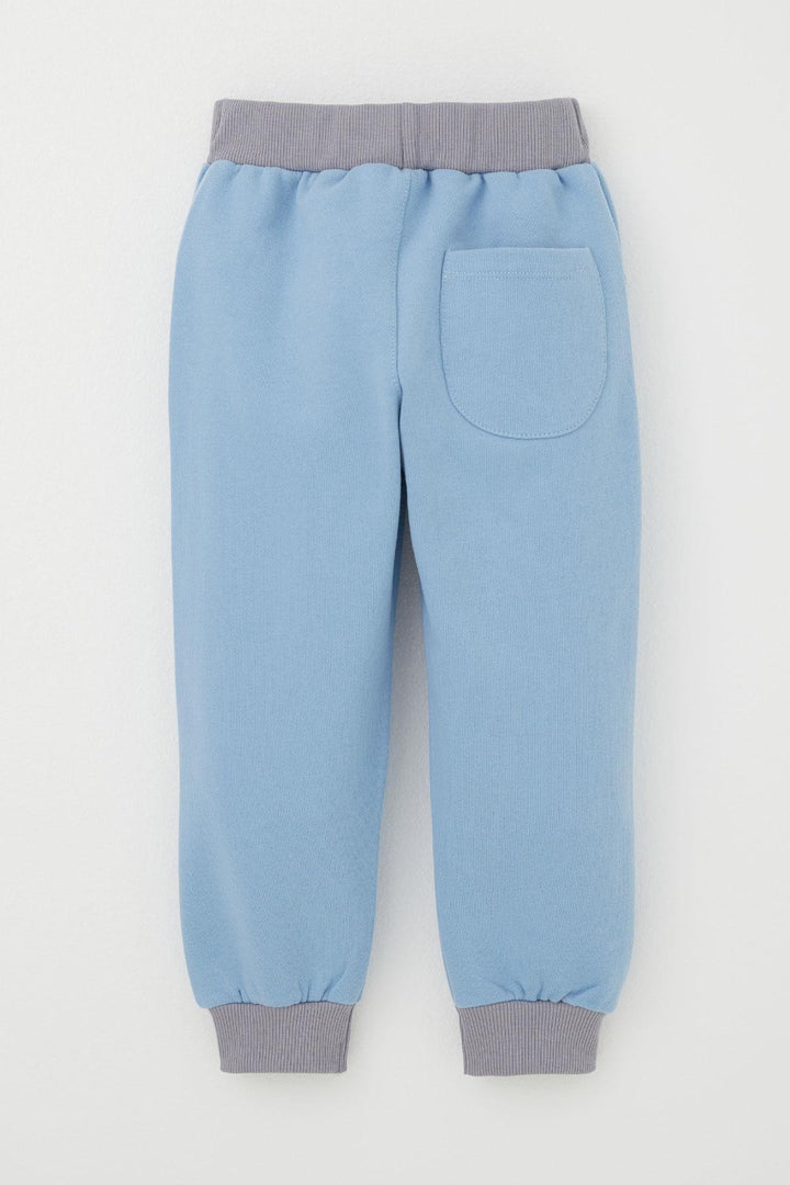 BRE Breeze Boys' Sweatpants with Cat Button Accessory Pocket Contrast Stitch Detail 1-4 Years, Blue - Zhytomyr