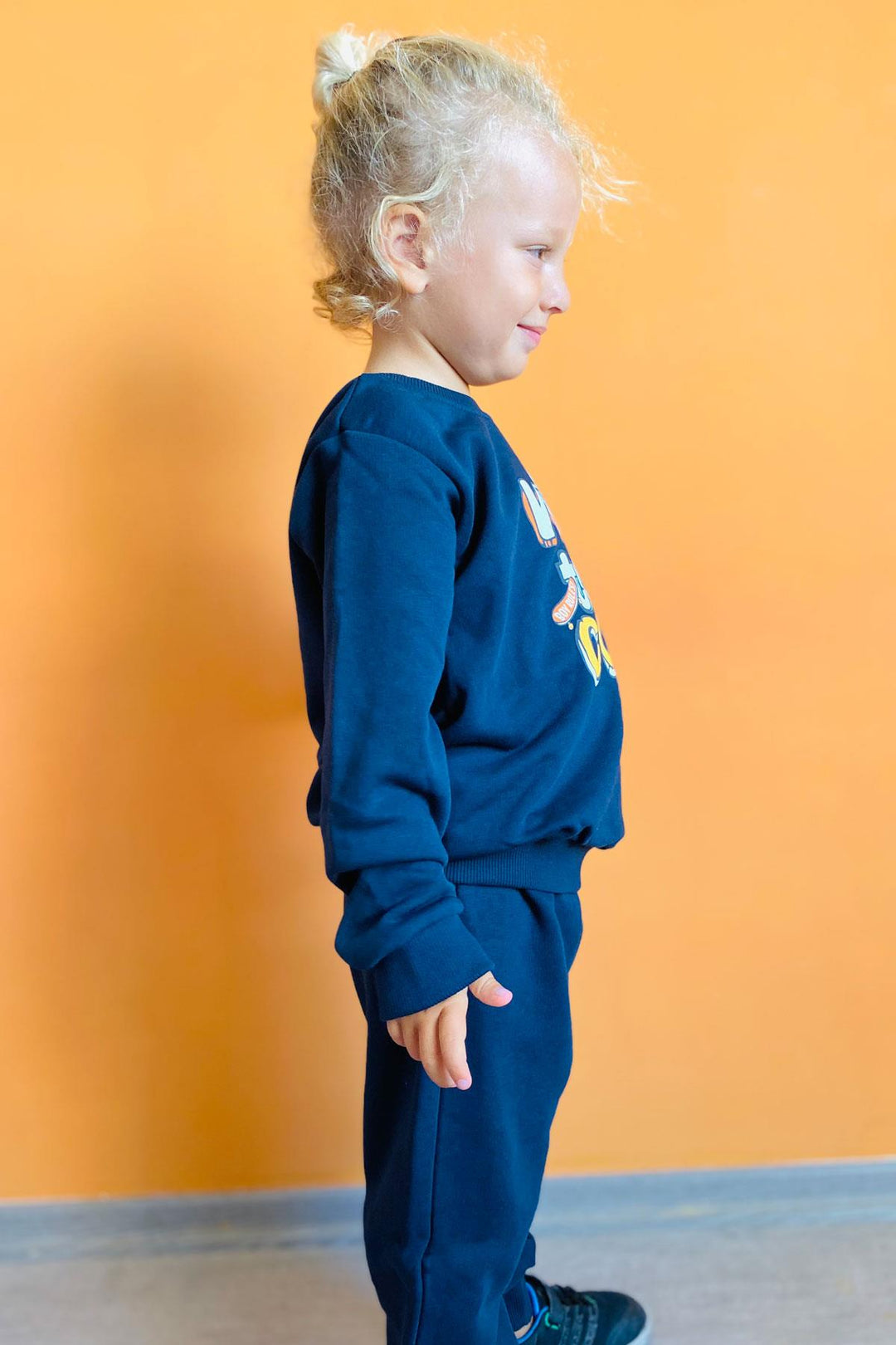 BRE Breeze Boys' Tracksuit Set with 3D Printed Text 1.5-5 Years, Navy Blue - Elda